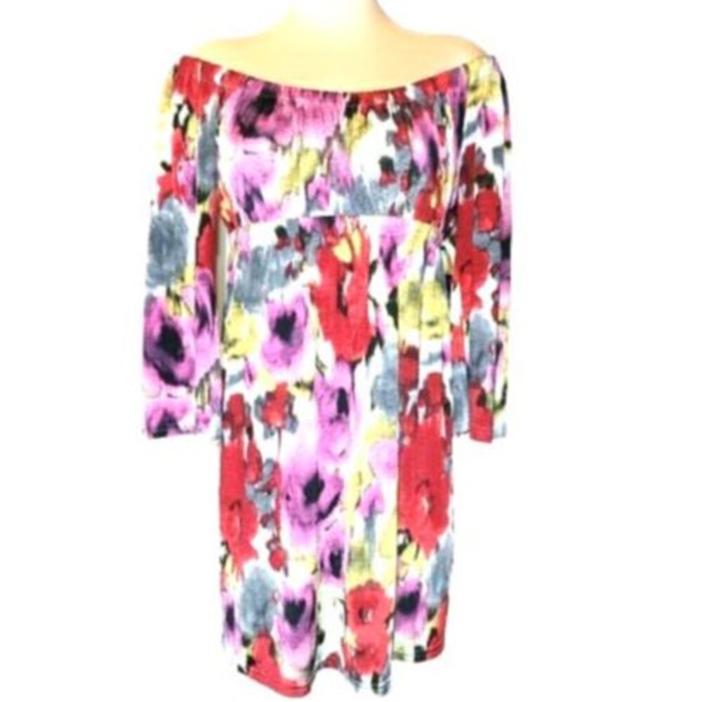 Uncle Frank Anthropologie Multicolored High Waist On/Off Shoulder Dress Size XS